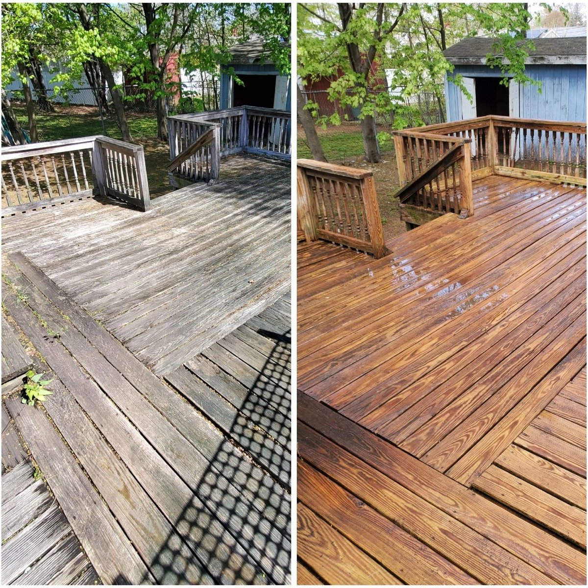 Second deck restoration before and after